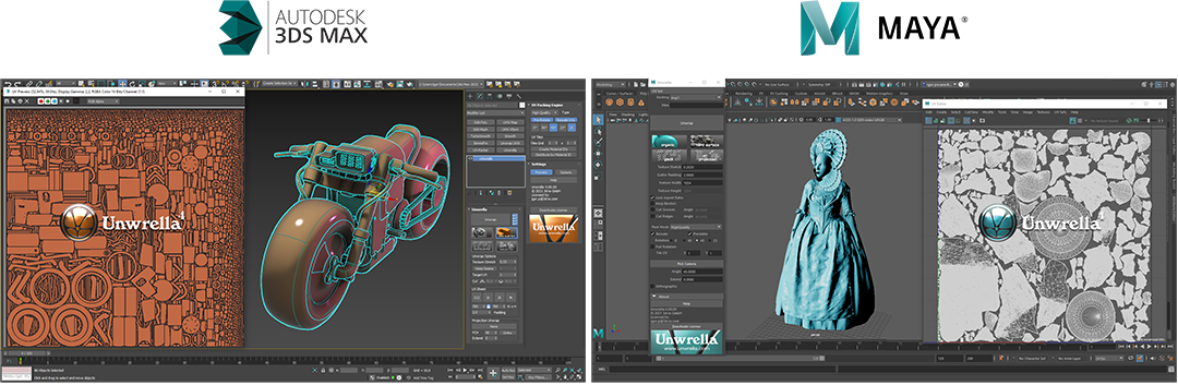 Unwrella optimal automatic unwrapping for Autodesk 3ds Max and Maya