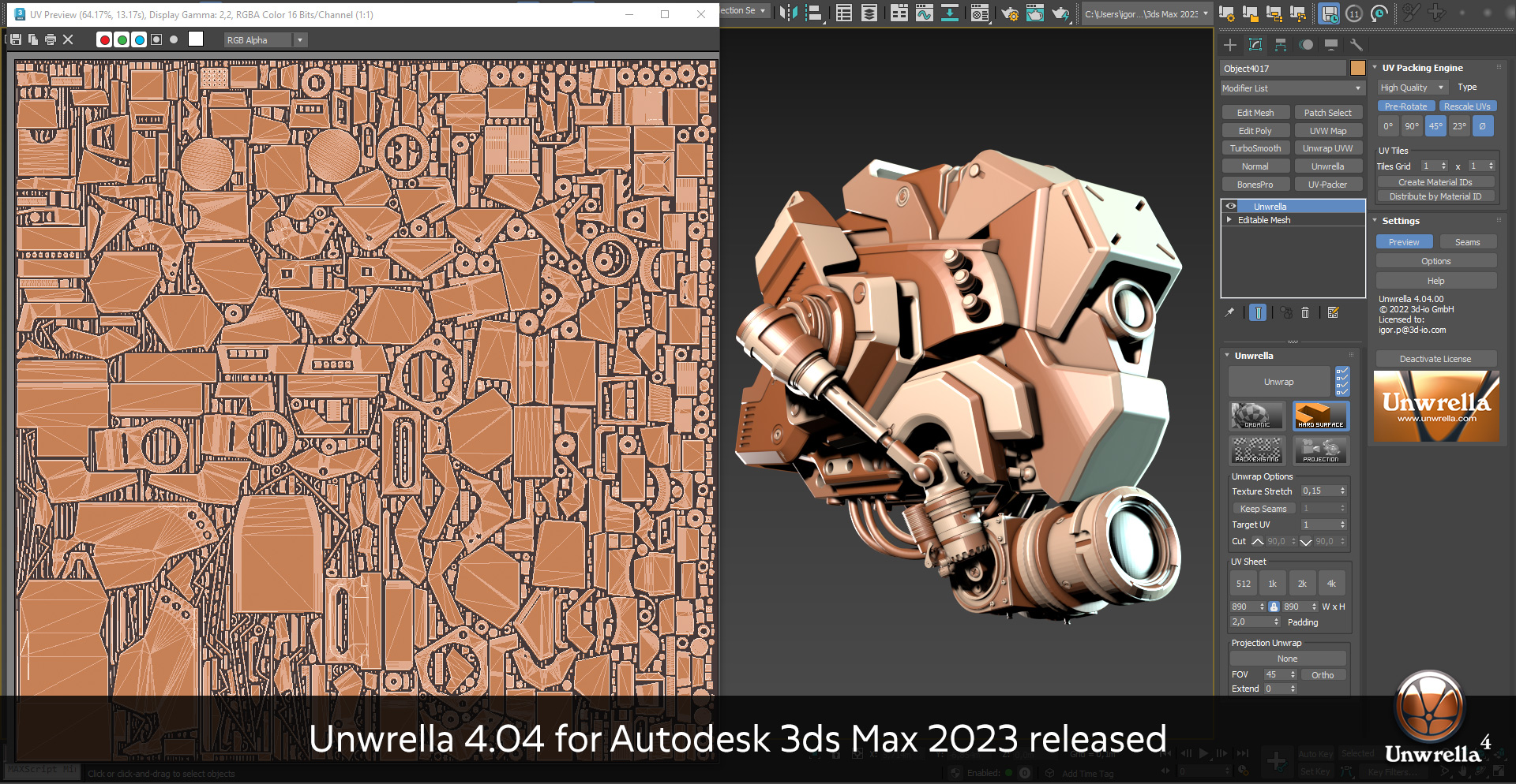 Unwrella 4 for Autodesk Max 2023 released