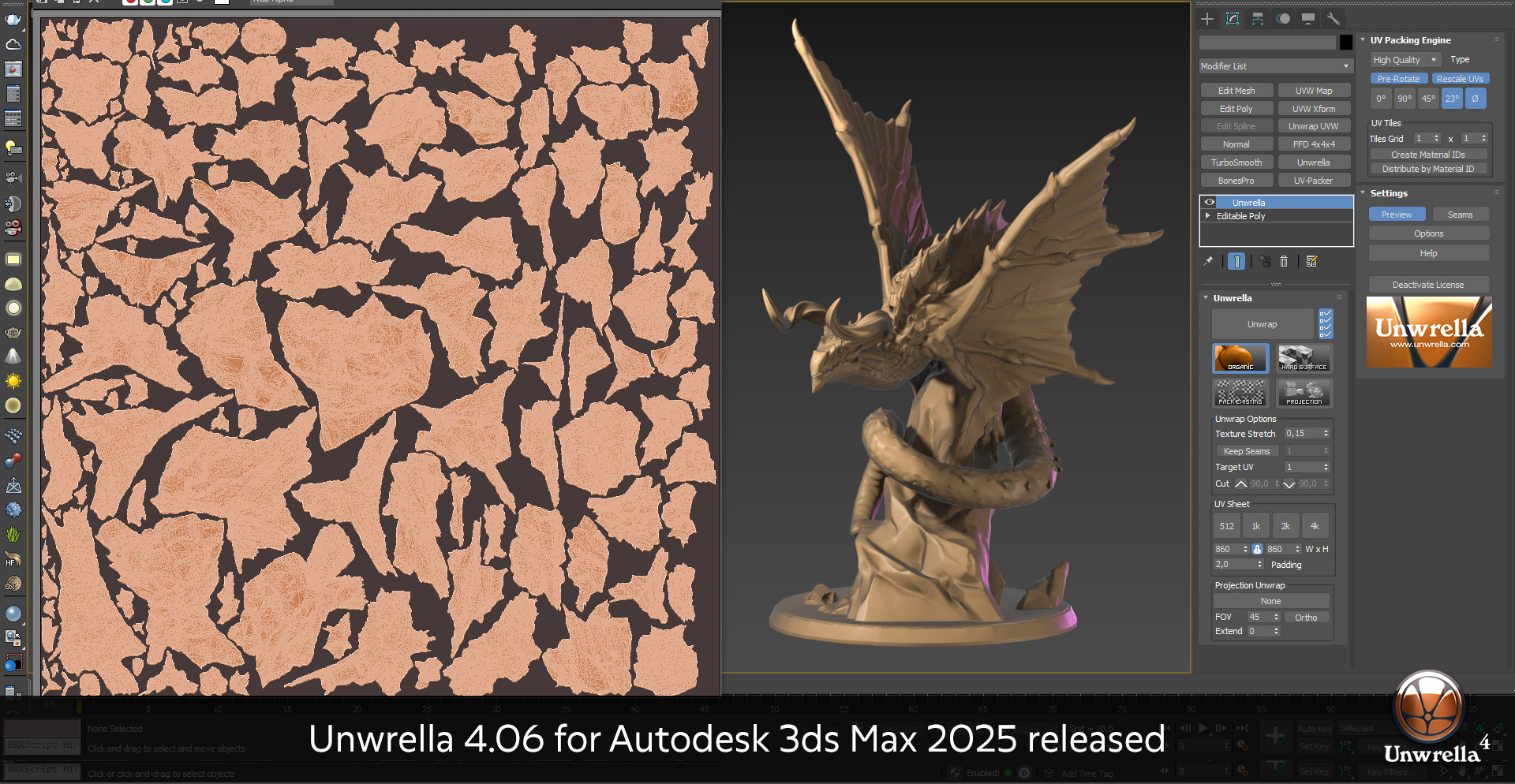 Unwrella 4 for Autodesk Max 2025 released