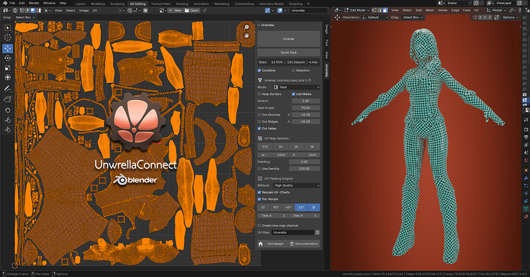 UnwrellaConnect Blender Extension Interface UnwrellaConnect Blender Extension Interface